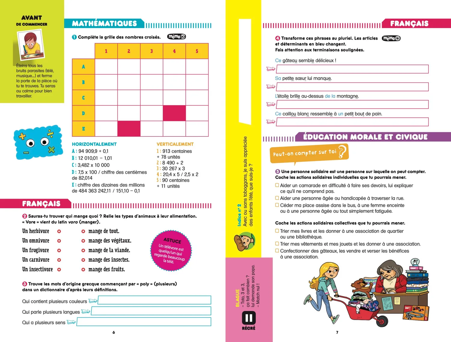 Frigobloc Incollables CM2-6e cahier vacances 2026 10-11 ans