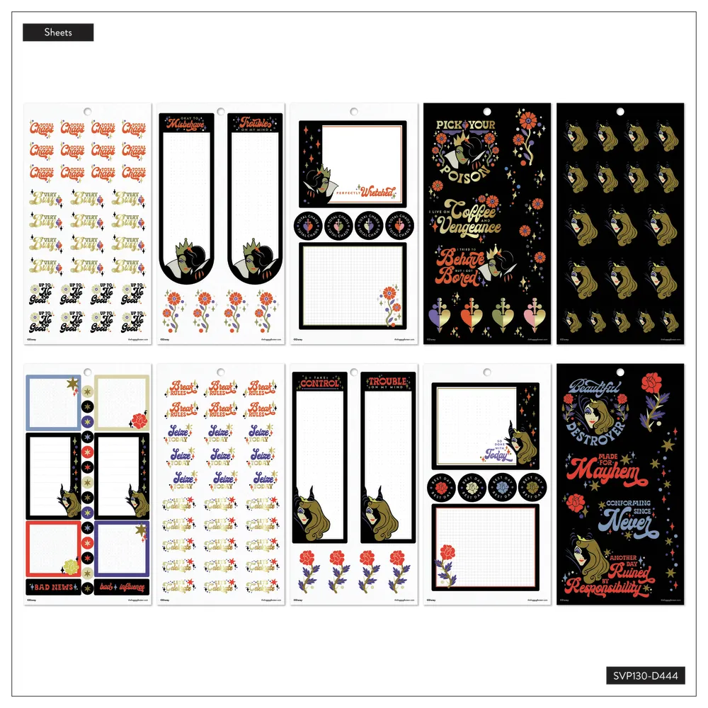 Happy Planner Disney Good vs Evil stickers Big 482