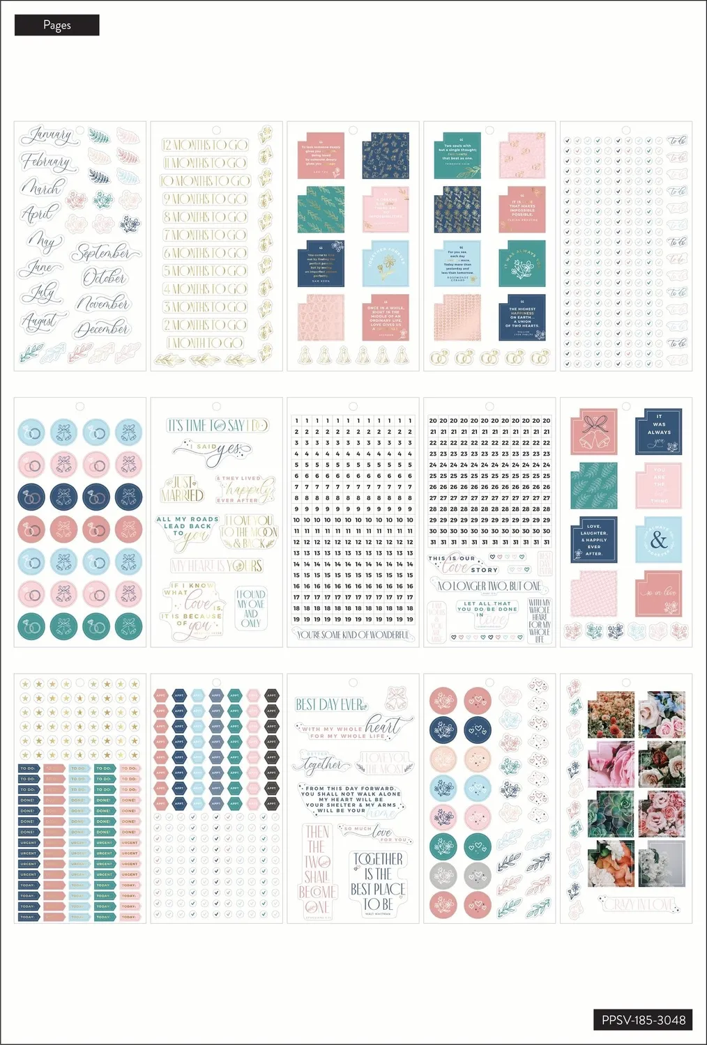 Happy Planner Wedding Value Pack stickers Classic 1551