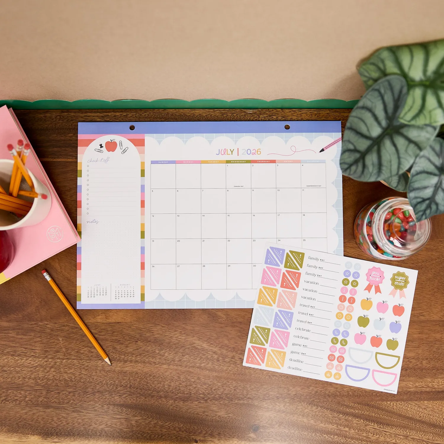 Me & my big ideas School Doodles calendrier bureau 12 mois