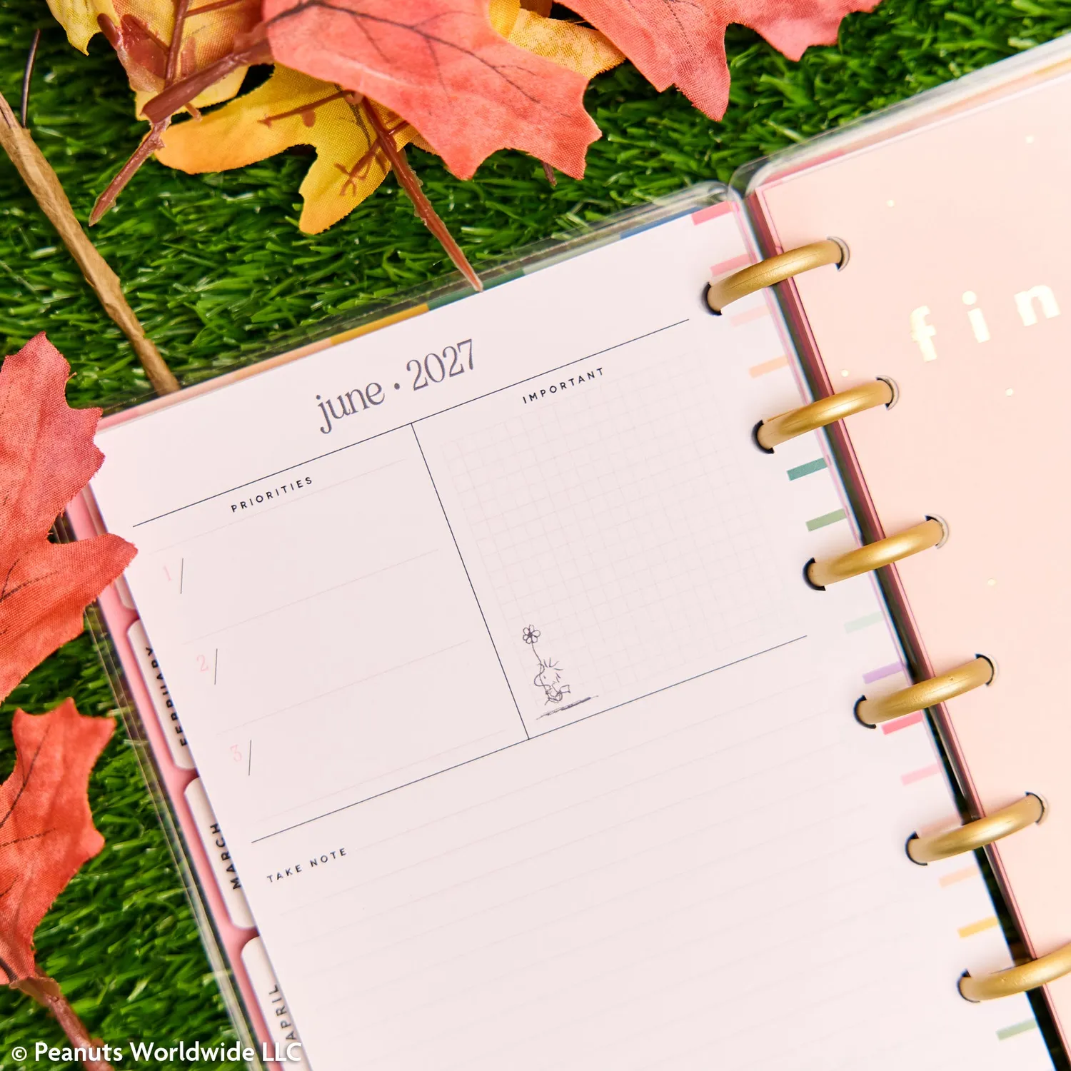 Happy Planner Peanuts agenda 2027 Mini horizontal 12 mois
