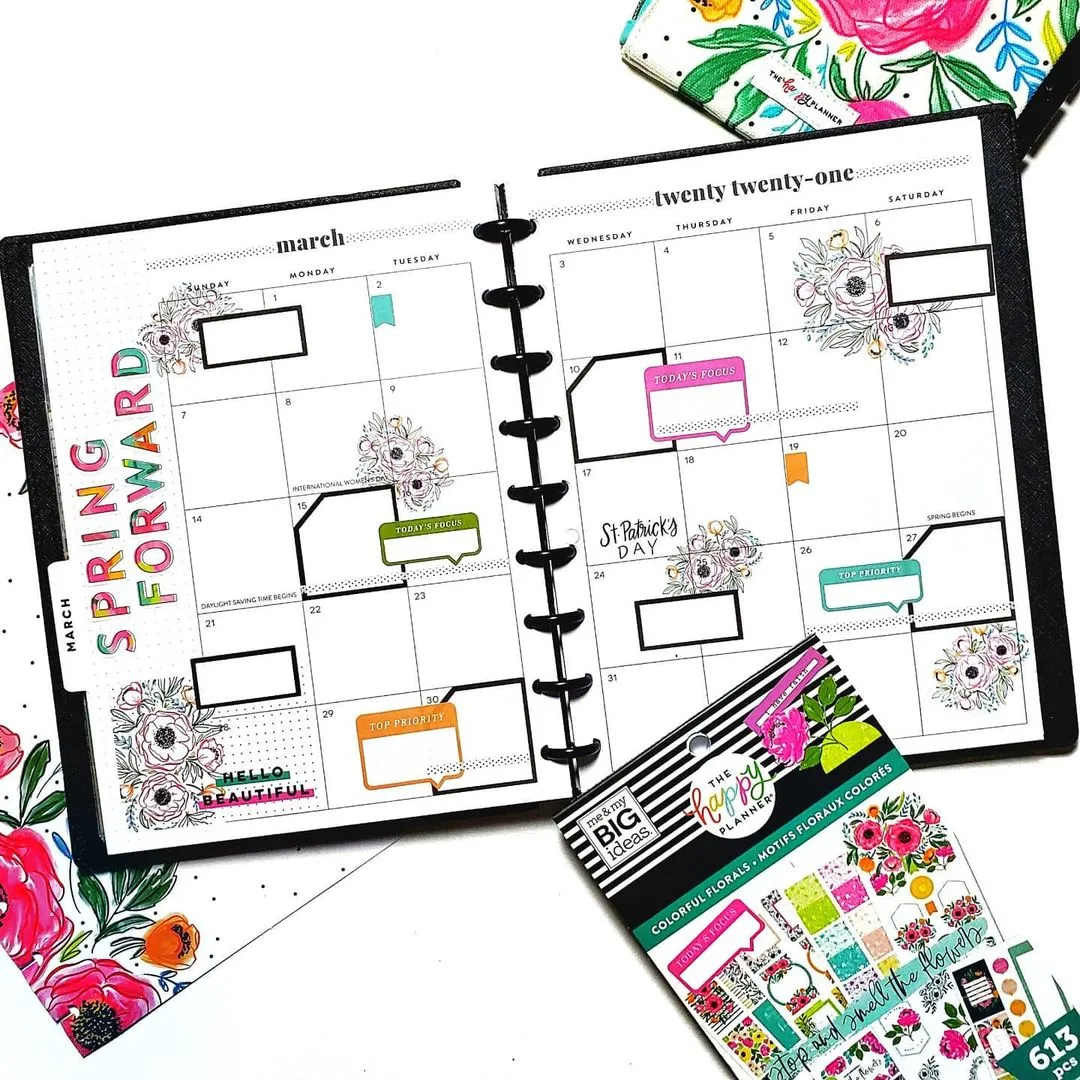 Happy Planner Colorful Florals lot stickers 613 pièces