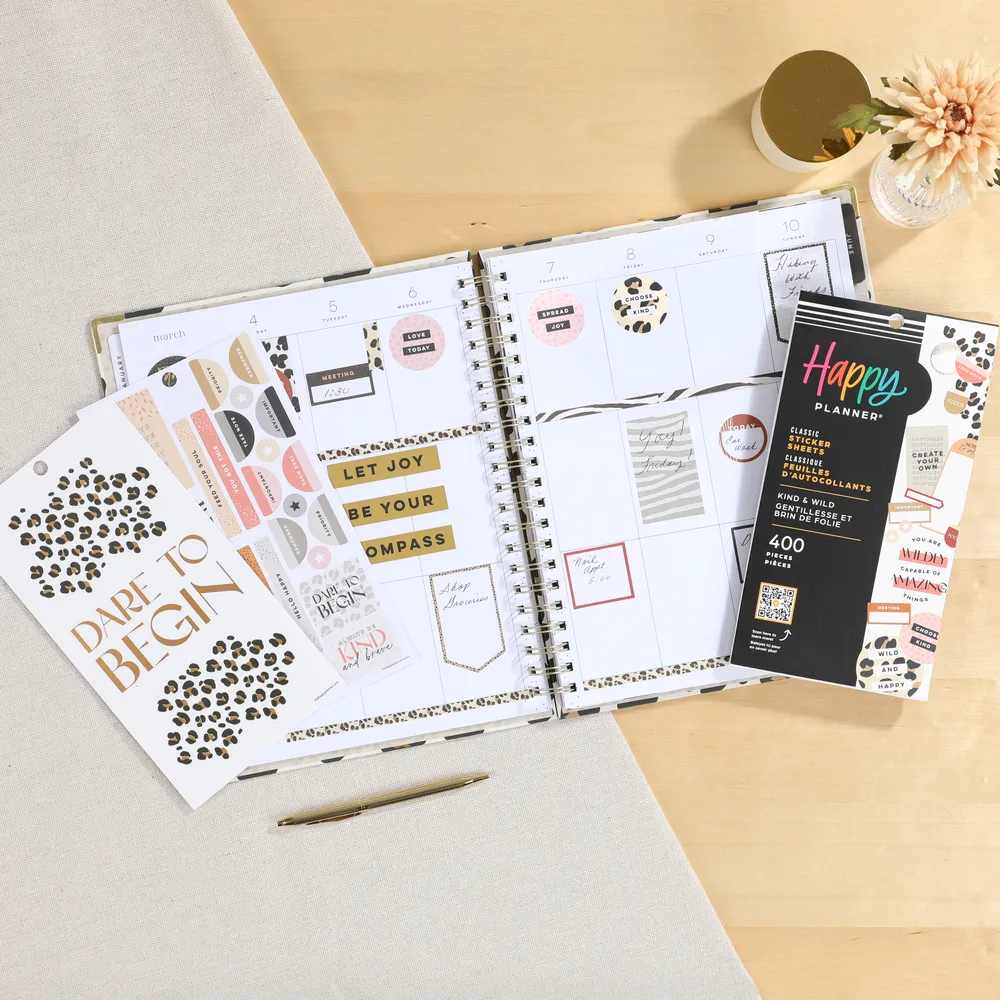 Happy Planner Kind & Wild stickers déco 400 motifs animaliers