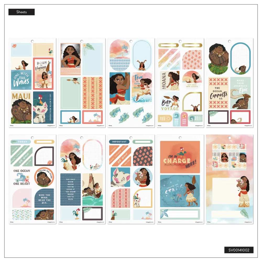Happy Planner Disney Moana stickers big 335 pièces tropical