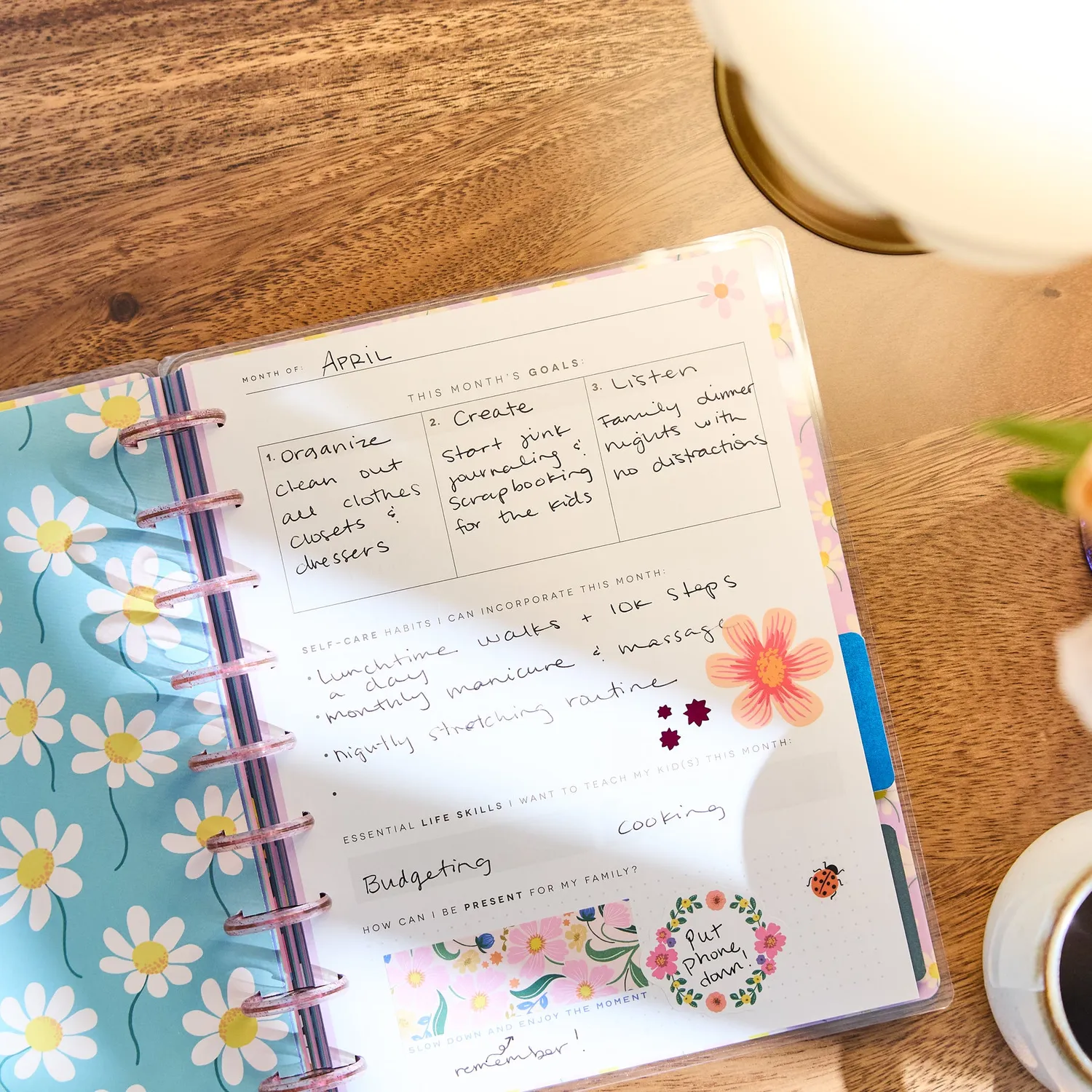 Happy Planner Golden Garden Mom journal guidé Classic
