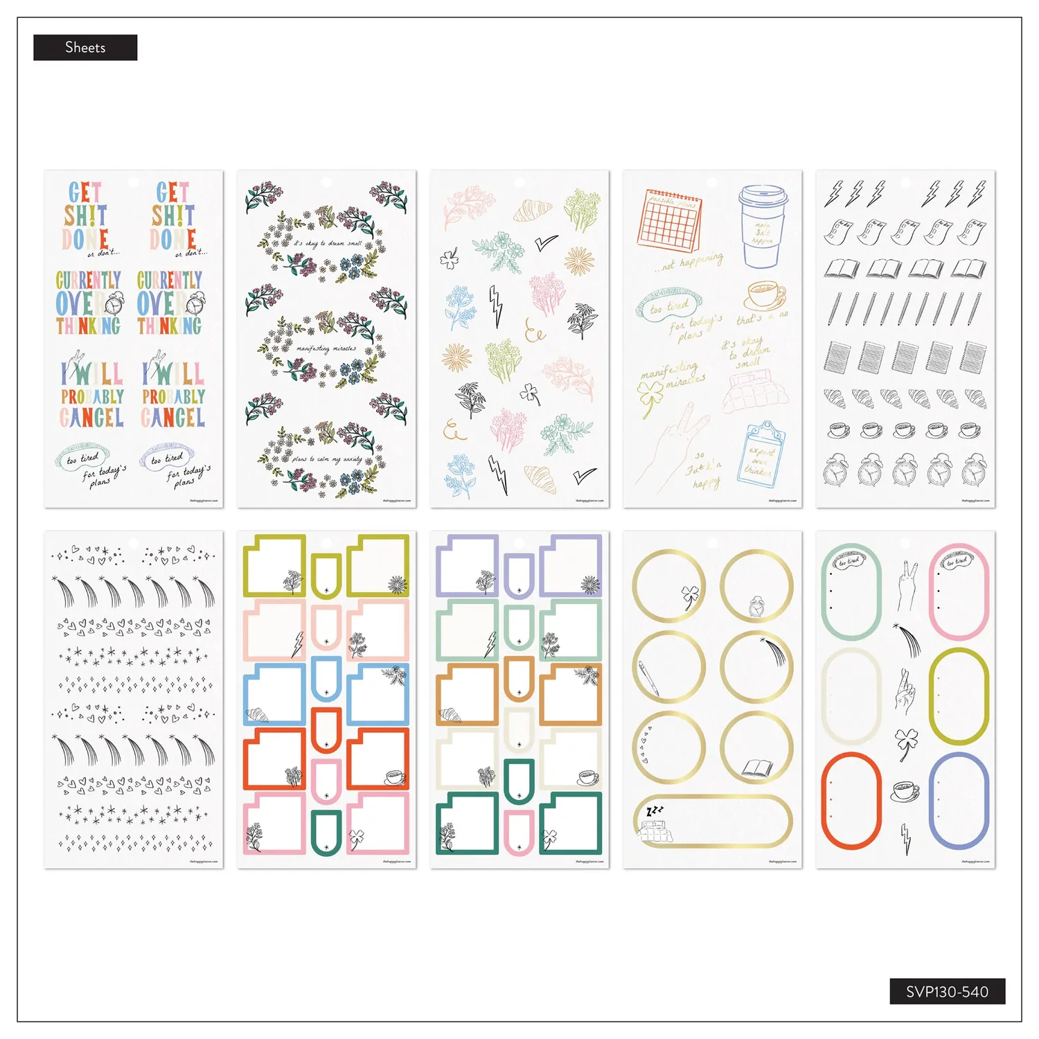 Happy Planner Pajama Plans Value Pack stickers classic