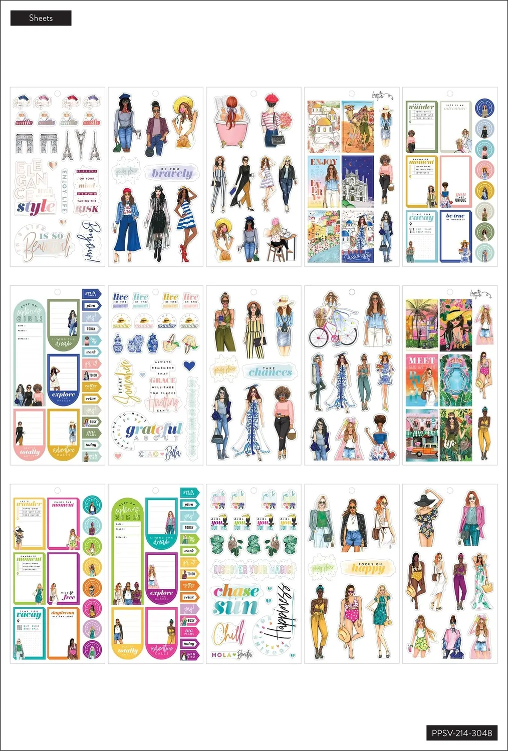 Happy Planner Rongrong Travel stickers voyage 397 pièces