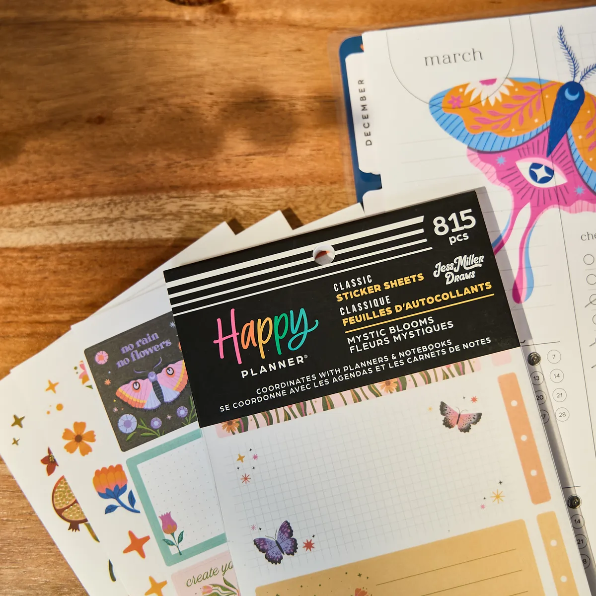 Happy Planner Mystic Blooms stickers déco fleurs Classic 815