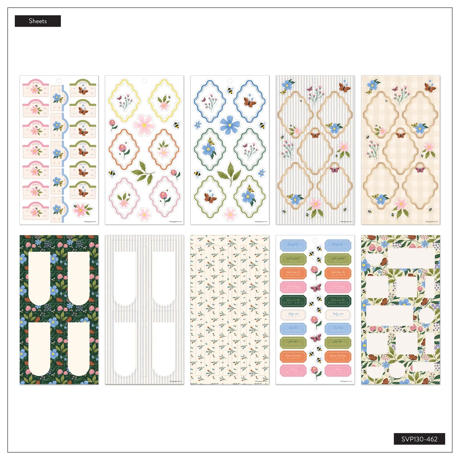Happy Planner Country Charm Value Pack stickers 30 feuilles fleurs