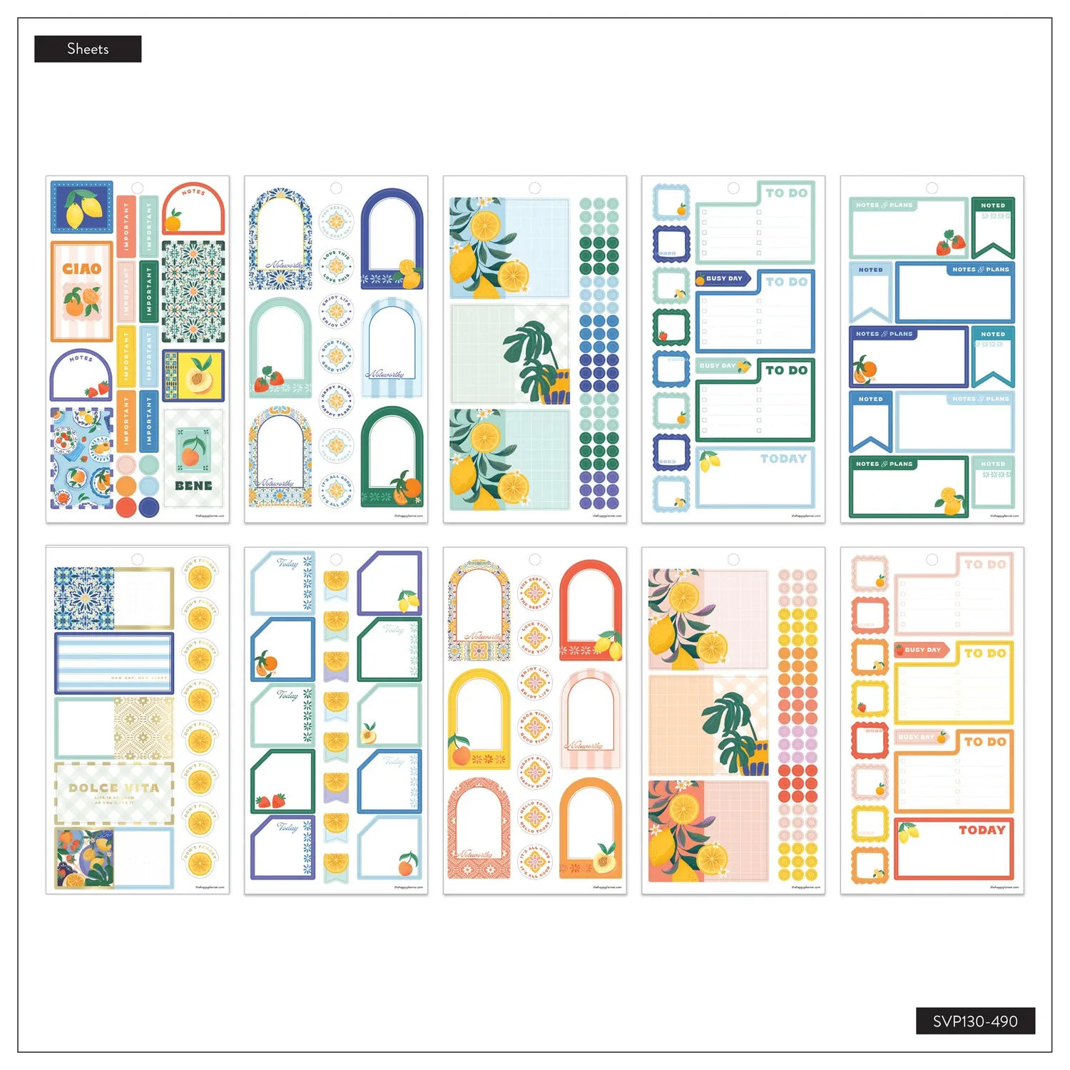Happy Planner Coastal Cottage stickers été 30 feuilles