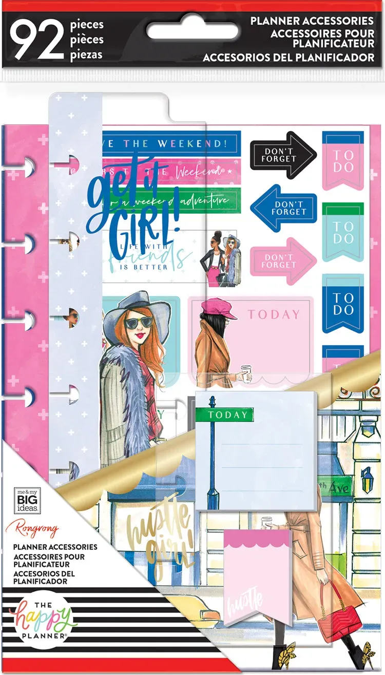 Happy Planner Rongrong Mini accessoire pack 88 pièces illustré