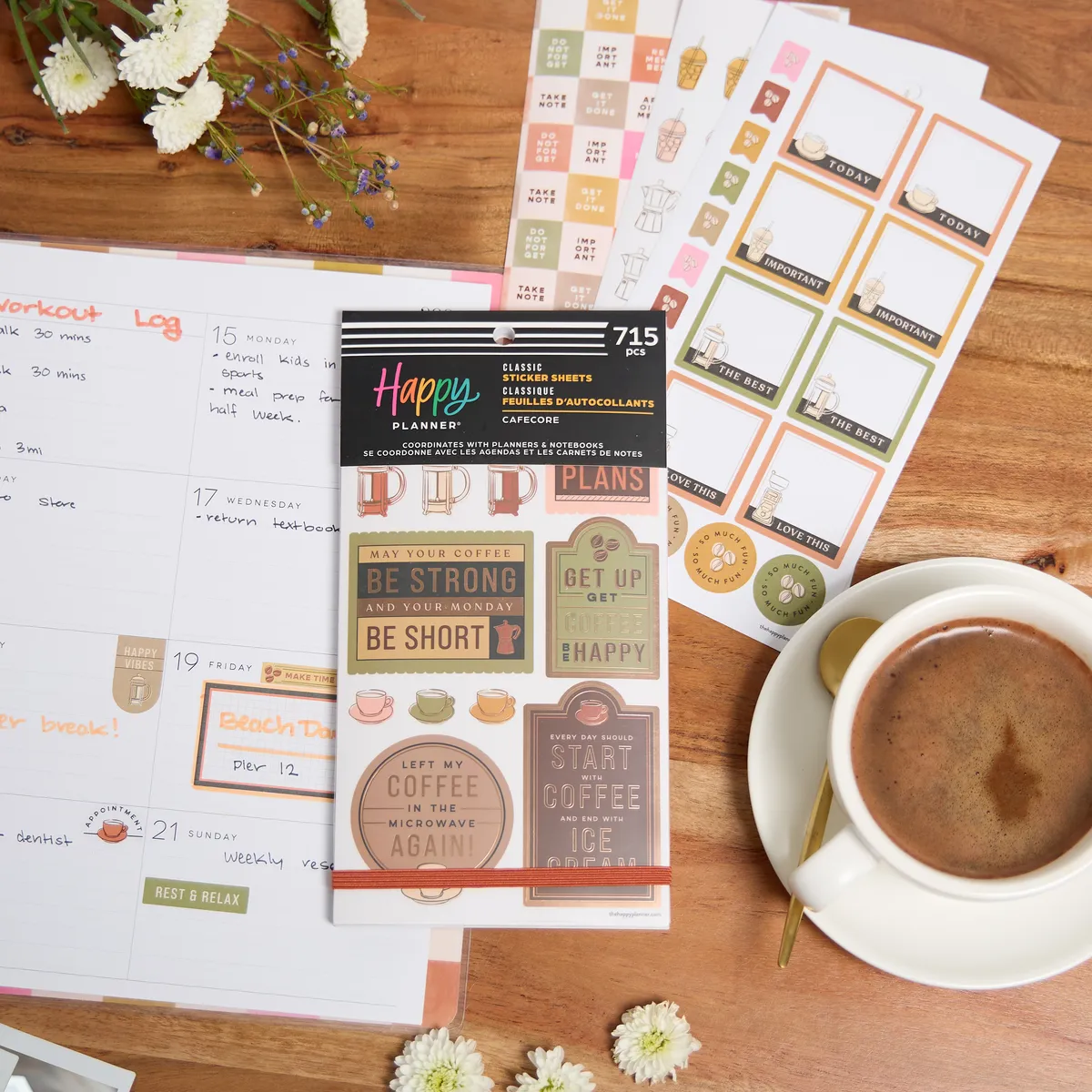 Happy Planner Cafécore Value Pack stickers 715 café