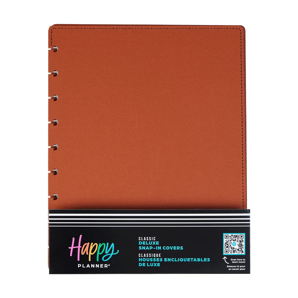Happy Planner Classic couverture agenda Camel simili cuir grainé