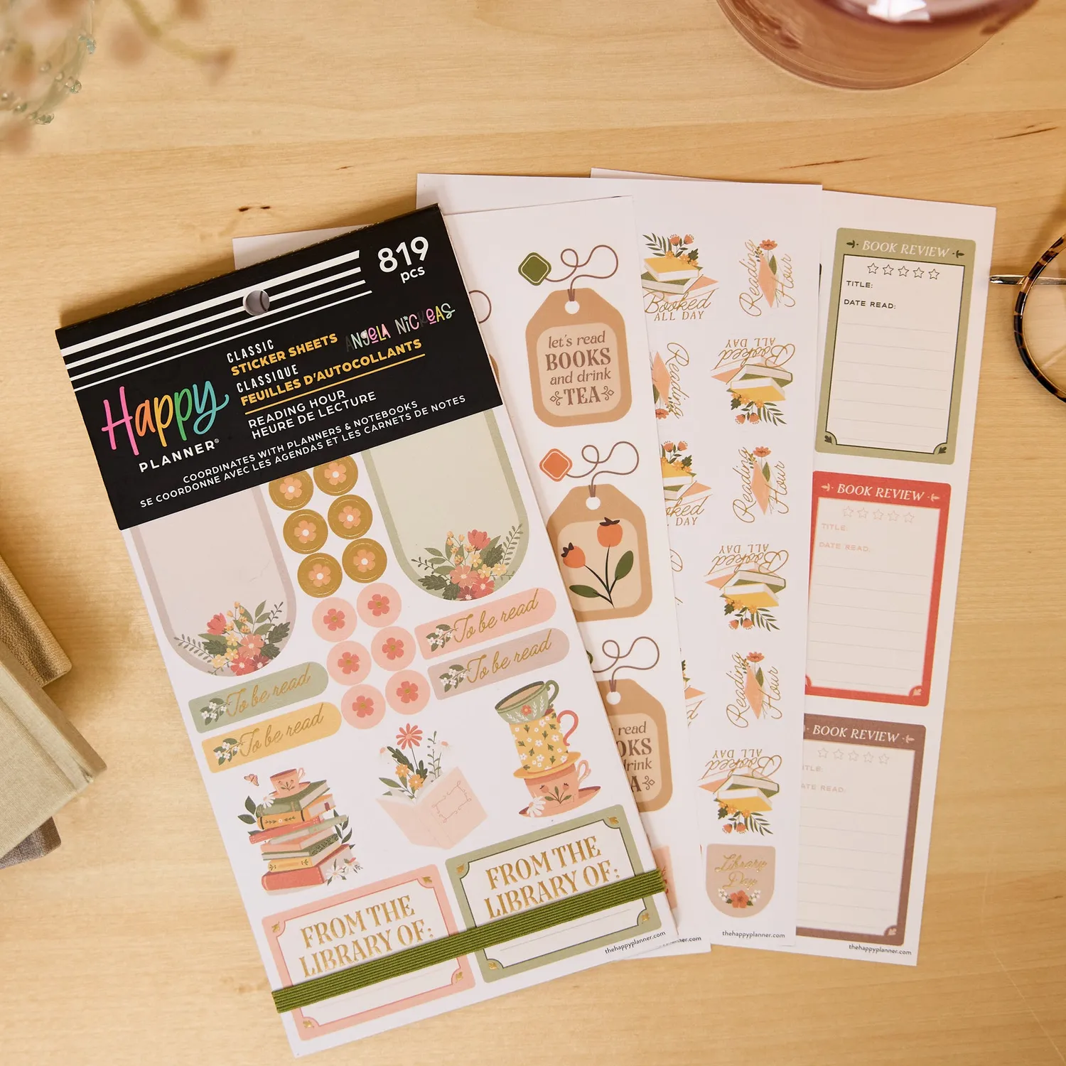 Happy Planner Reading Hour value pack stickers lecture Classic 30 planches