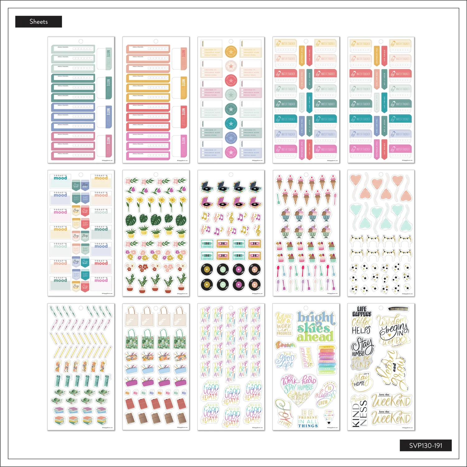 Happy Planner Value Pack Color Story stickers 30 planches
