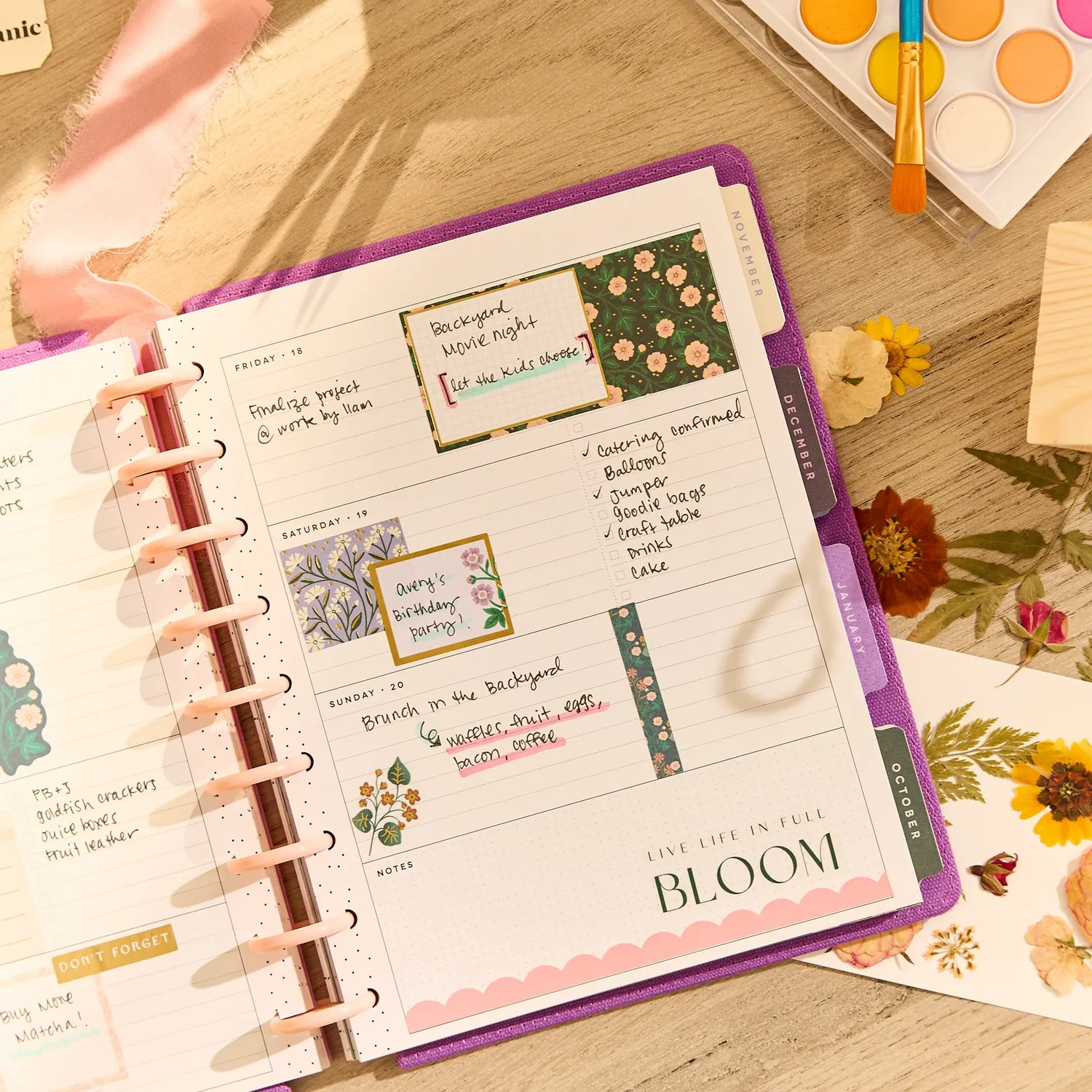 Happy Planner Spring Tapestry agenda classic horizontal 2026-2027