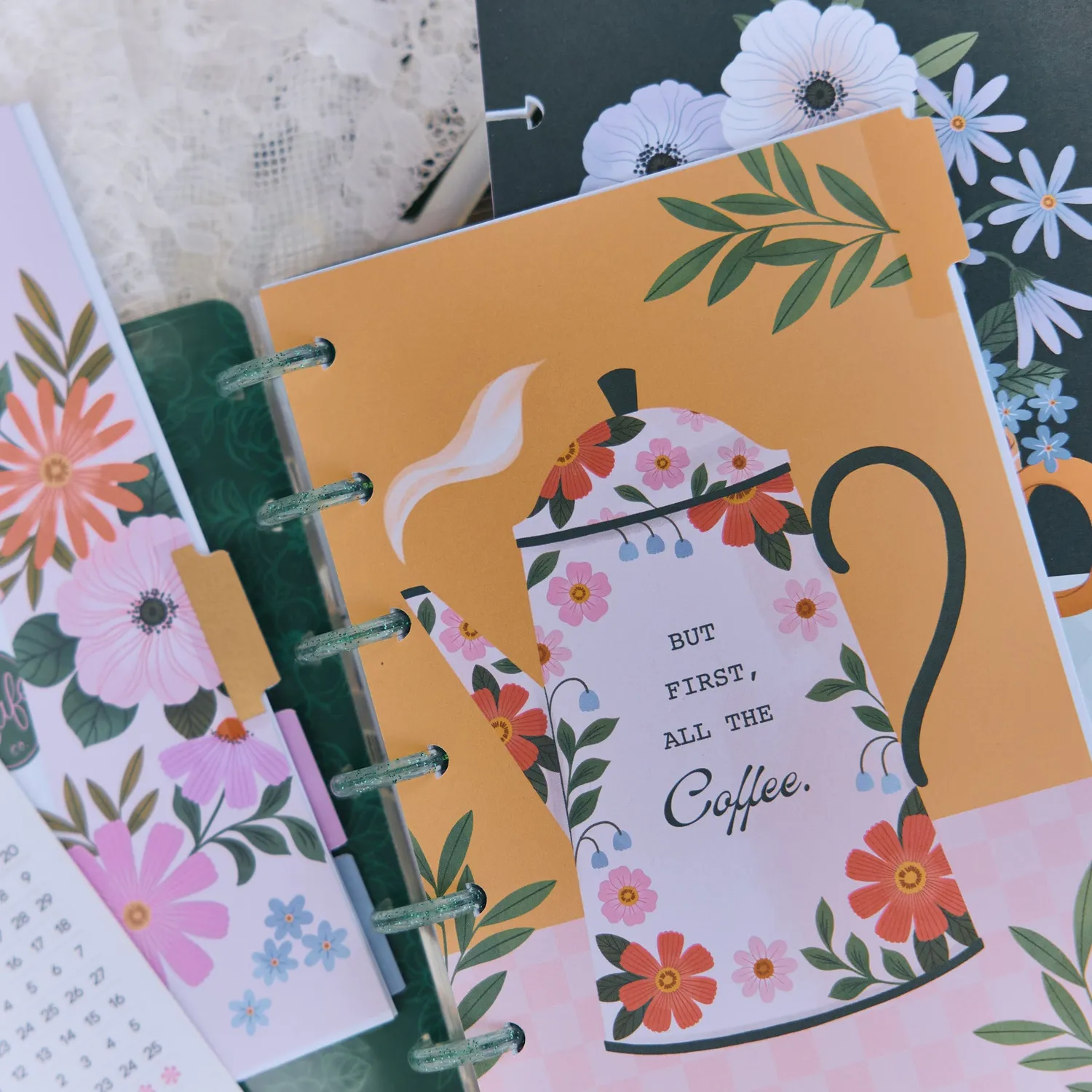 Happy Planner Petal Press recharge Mini 6 mois dashboard