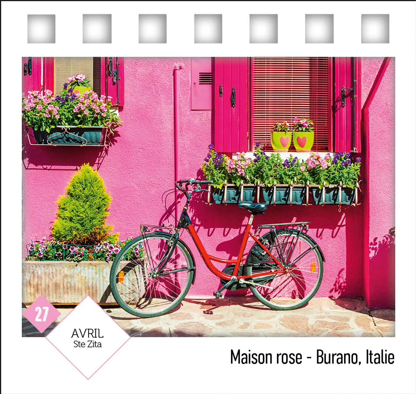 Frigobloc 365 jours calendrier rose citations