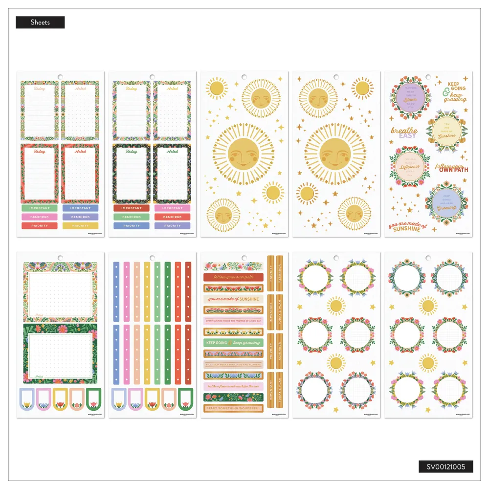 Happy Planner Golden Meadow stickers Big carnet 543 floral