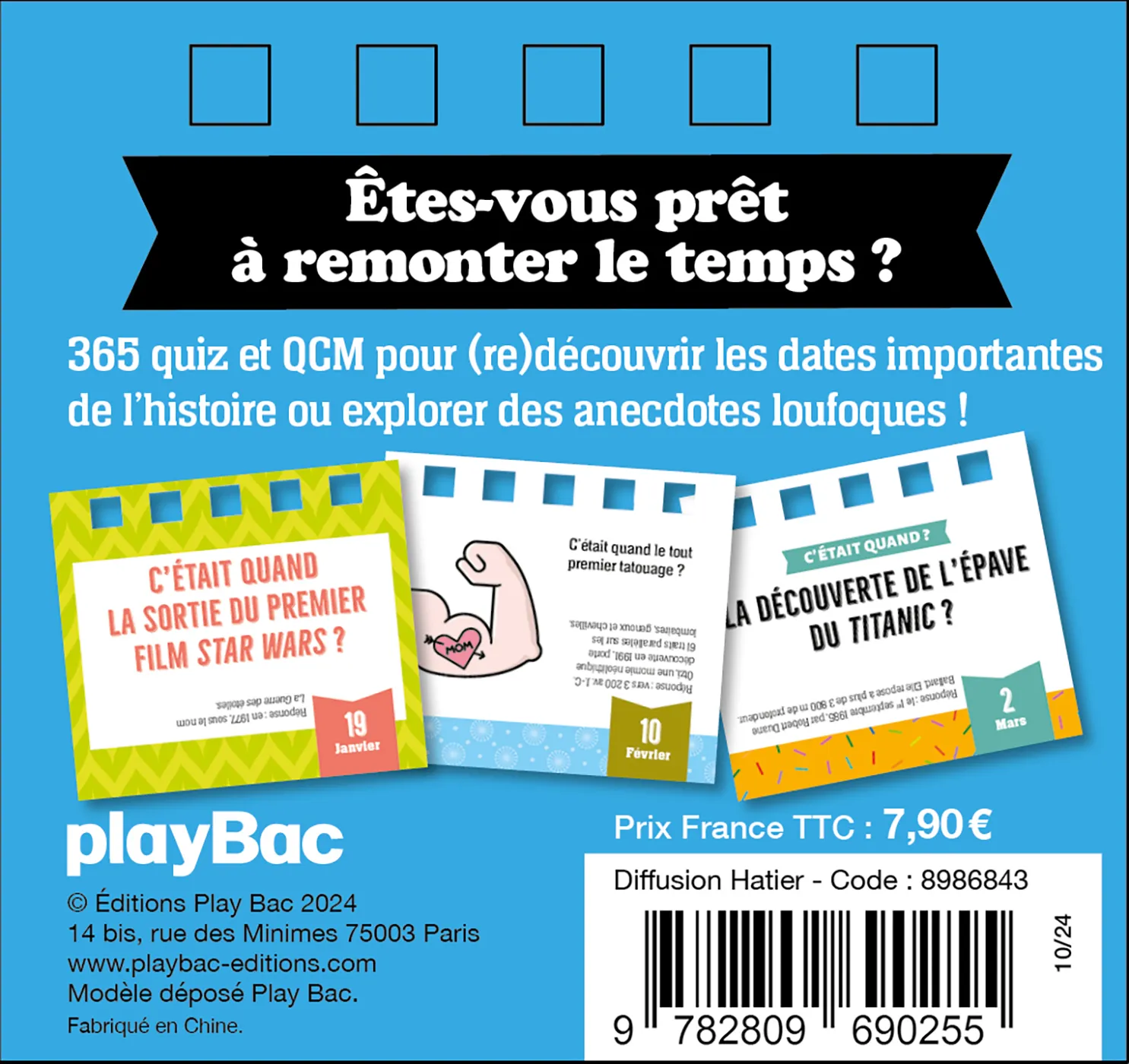 C'était Quand calendrier quiz chevalet 365